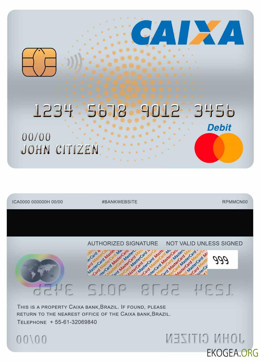 Carte de débit principale de la banque Caixa au Brésil